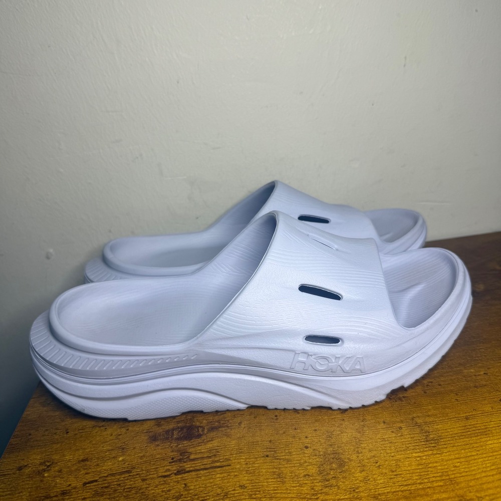Hoka Ora Recovery Slide 3 Sandals Womens Size 9 White 1135071-WWH